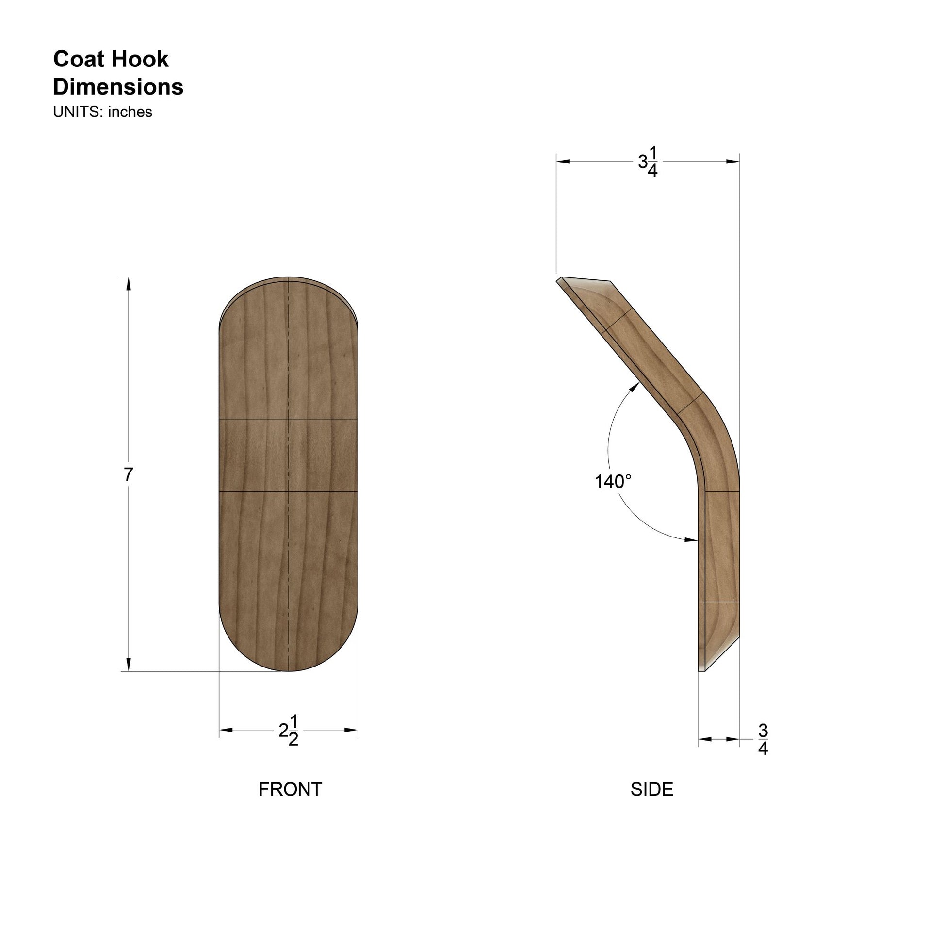 Oval Hook Dimensions