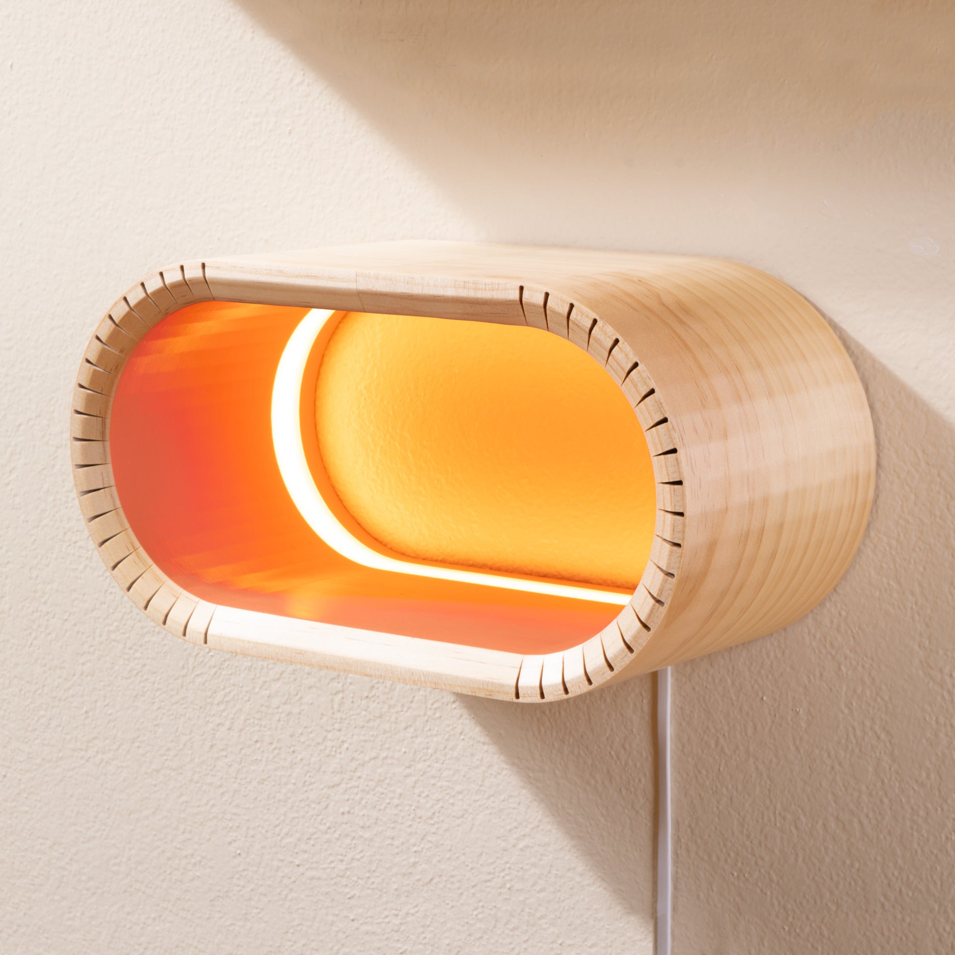 Illuminated Oval Shelf Salmon Color