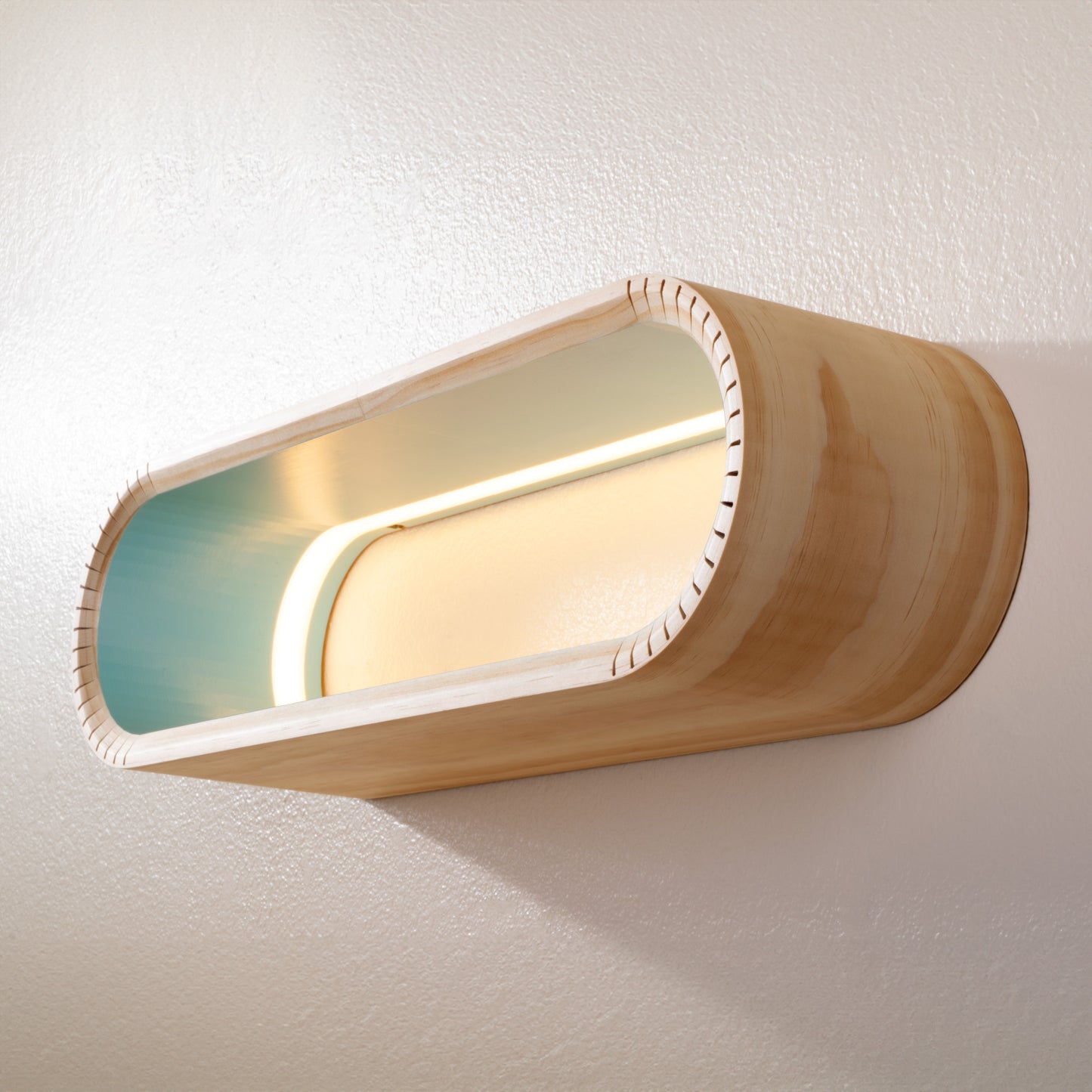 Illuminated Oval Shelf Turquoise Color