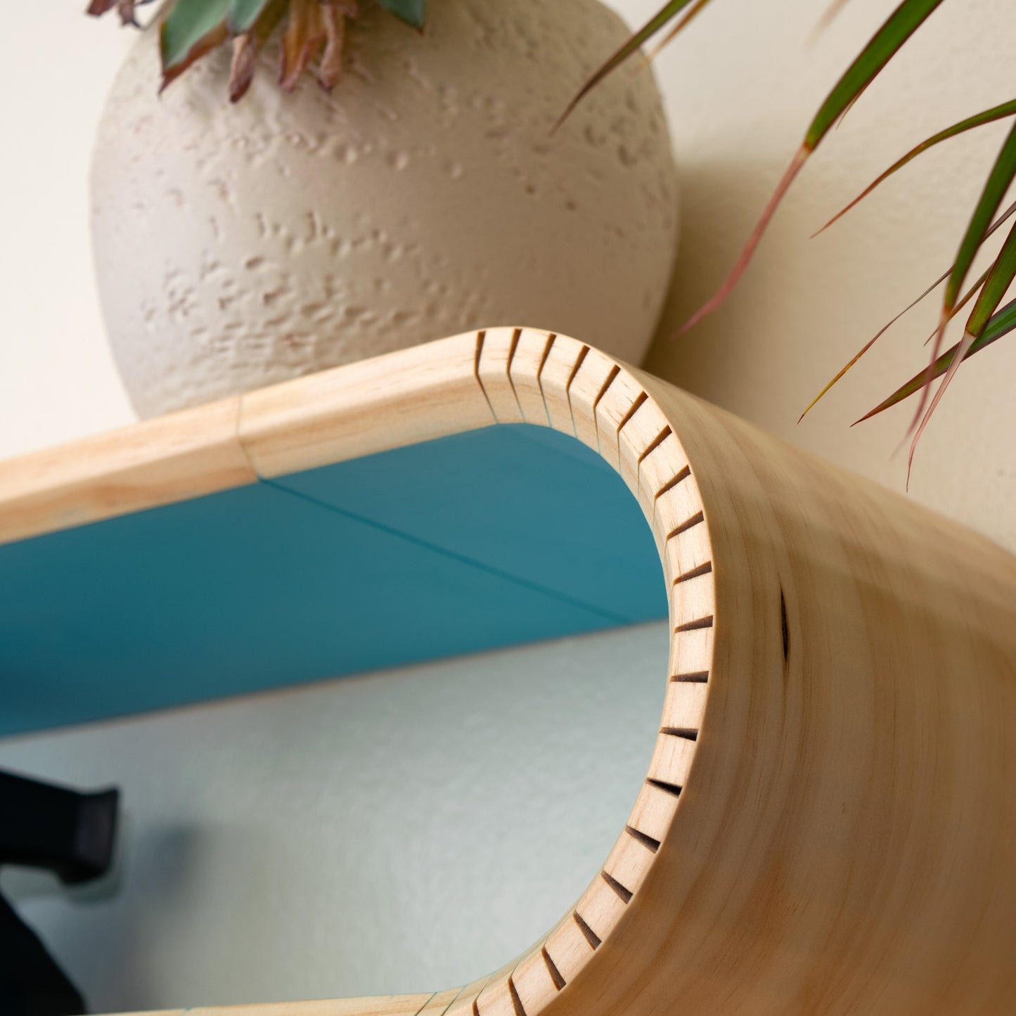 Colorful Oval Mid Century Modern Floating Shelves | Decorative Wall Shelf | Floating Bookshelf | Accent Wall Shelving | MCM Floating Shelf