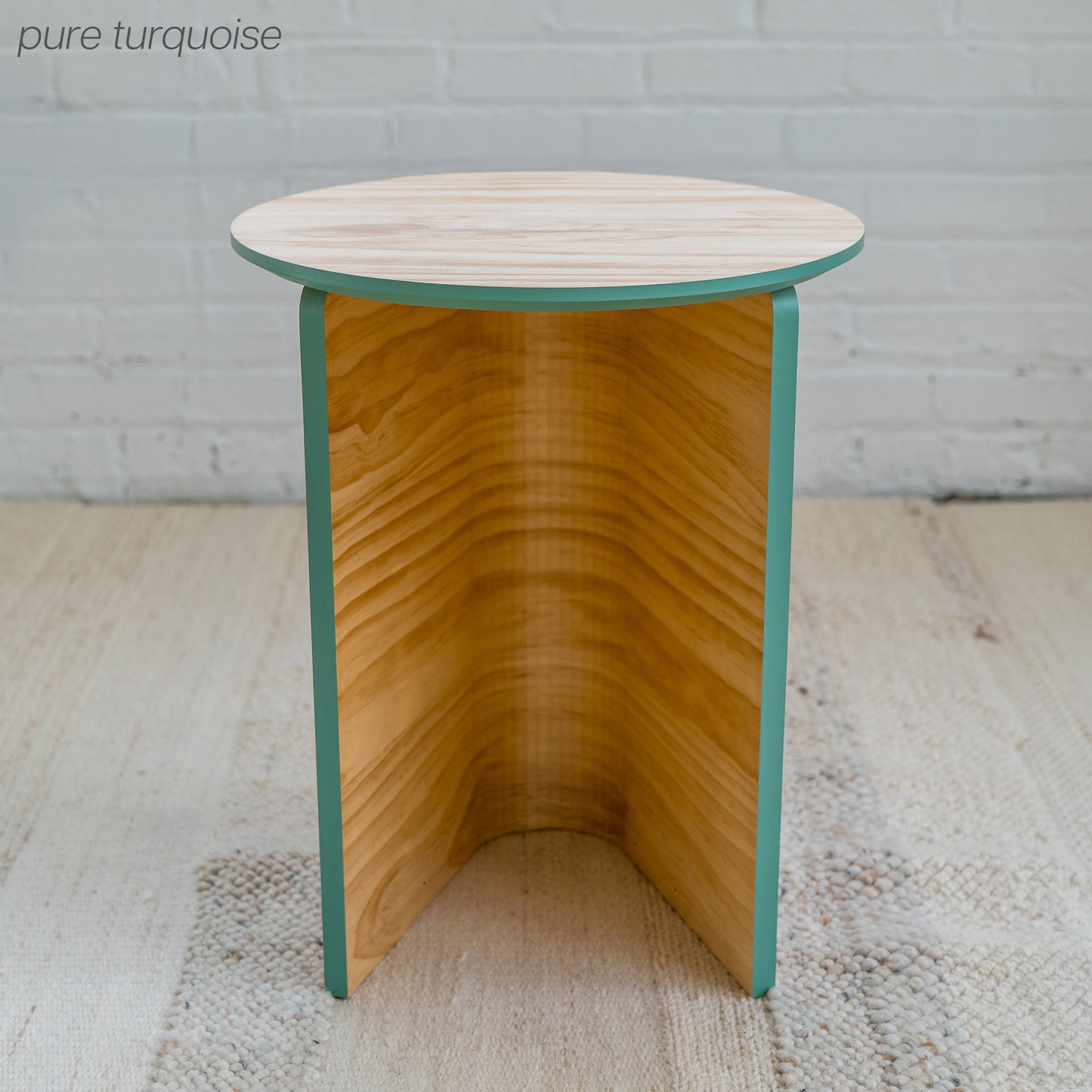Round End Table Pure Turquoise