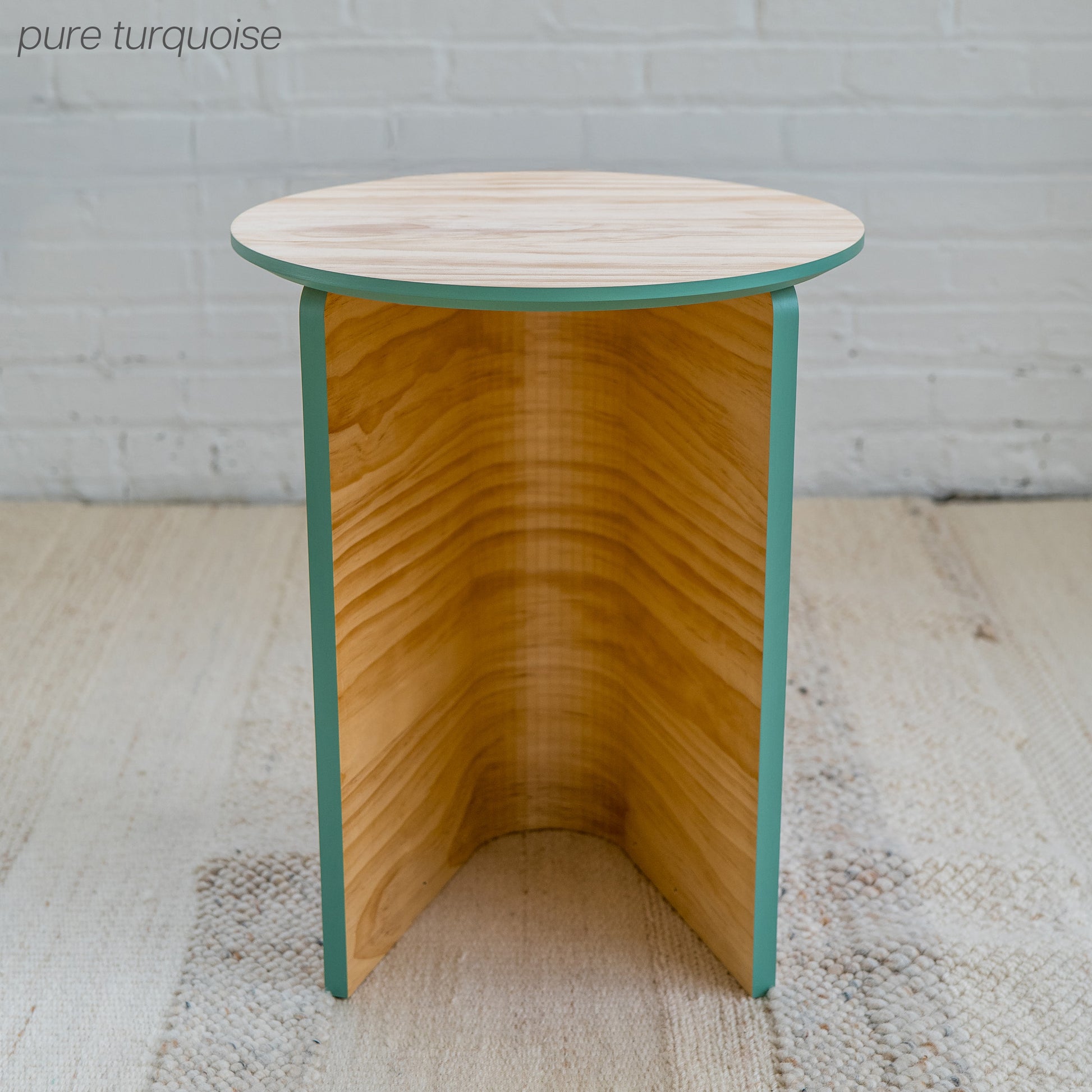 Round End Table Pure Turquoise